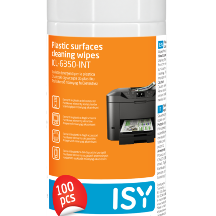 Wilgotne ściereczki do plastiku, 100 szt, duża tuba (ICL-6350-INT)