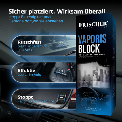 FRISCHER PROFESSIONAL Pochłaniacz wilgoci do auta z podkładką antypoślizgową, 1kg (FR00234_1000_amz_de)